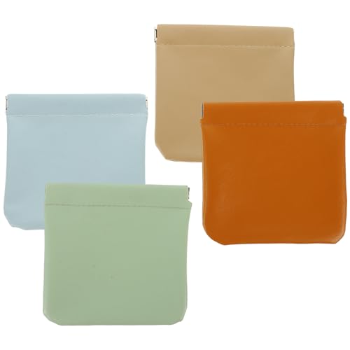 VALICLUD 4stücke Kleine Make-up Lagerung Tasche Ohne Reißverschluss Selbstschließend Ledergeldbörse Mini-Tasche Für Damen Reisen Camping Party Tragbar Lippenstifthalter von VALICLUD