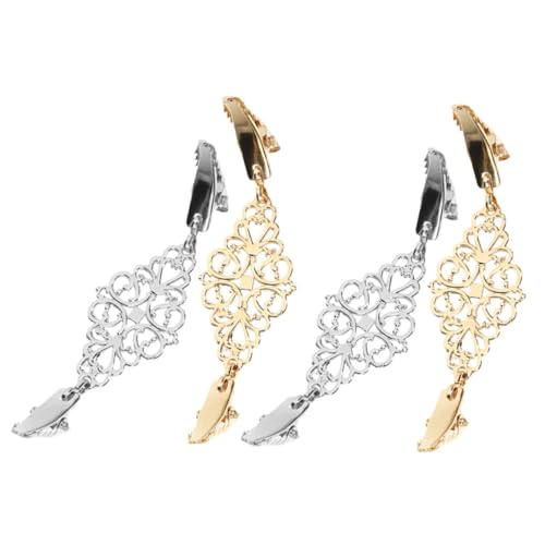 VALICLUD 4 Stück Teiliges Vintage Sweater Clip Schalklammern und Broschen für Damen Dekorative Cardigan Clips Silber und Gold Sicherer Halt für Pullover Strickjacken und Schals von VALICLUD