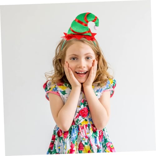 VALICLUD 4 Stück Teiliges Weihnachts Elfenhut Haarreif Haarschmuck Festliche Party Dekoration Rot Grün Schleife Glocke Weihnachtskopfschmuck Cosplay Zubehör von VALICLUD