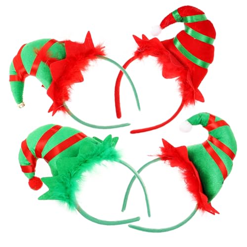 VALICLUD 4 Stück Teiliges Weihnachts Elfenhut Haarreif aus Hochwertigem Weihnachtlicher Haarschmuck für Junge Mädchen Festlich für Xmas Party und Familienfeier Geeignet von VALICLUD