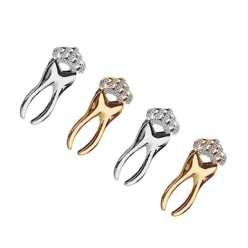 VALICLUD 4 Stück Teiliges Zahnförmige Broschen aus Hochwertiger Legierung mit Funkelnden Strasssteinen Mini Anstecknadeln für Kleidung und Accessoires Schmuck Dekoration für Anzüge von VALICLUD