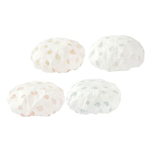 VALICLUD 4 Stück Verstellbare Duschhauben Elastisch Wiederverwendbar für Damen für Haare Schützen Beim Duschen und Make Up Entfernen in Blau Rosa Apricot von VALICLUD