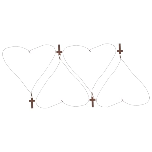 VALICLUD 4 Stück Verstellbare Holz Kreuz Halskette Unisex Leichtes Naturholz Anhänger Bibelvers Schmuck Geschenk für Männer Frauen Ostern Retro Accessoire von VALICLUD