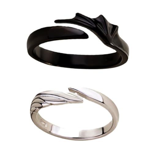 VALICLUD 4 Stück Verstellbarer Ringdekor Beziehung Neuheit Daumenringe Für Frauen Paar Schmuck Paare Klingeln Liebende Teufelsringe Gefälschte Ringe Gothic-ringe Ihr Boho Zinklegierung von VALICLUD