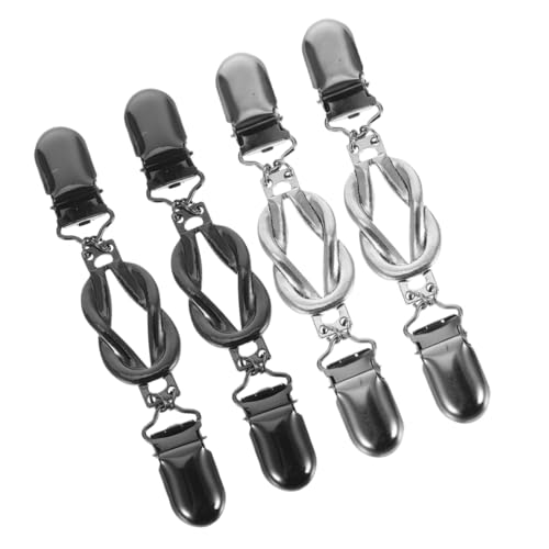 VALICLUD 4 Stück Vintage Schal Clips für Damen Teiliges Retro Cardigan Verschlüssen für Fixieren von Schals Umhängen und Kragen Elegantes Design Schwarz und Antik Silber von VALICLUD