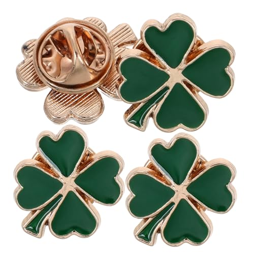 VALICLUD 4 Stück Vintage Vierblättrige Kleeblatt Brosche Teiliges Emaille Anstecknadeln für Frauen für Patrick Day Feiertage und Partys von VALICLUD