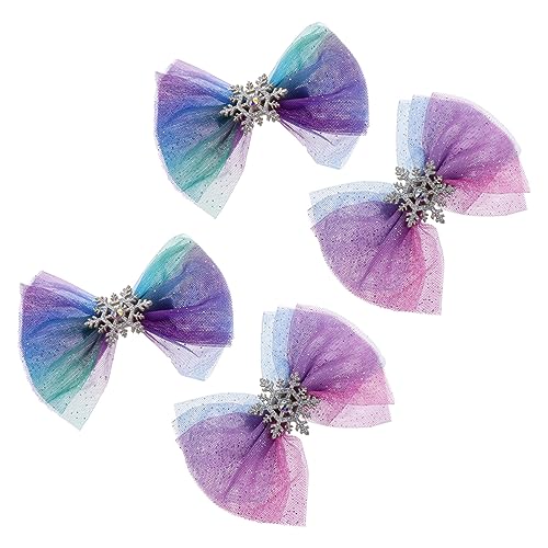 VALICLUD 4 Stück Weihnachts Haarspangen Schleifenknoten Haarnadeln mit Schneeflocken Design für Mädchen für Feste von VALICLUD