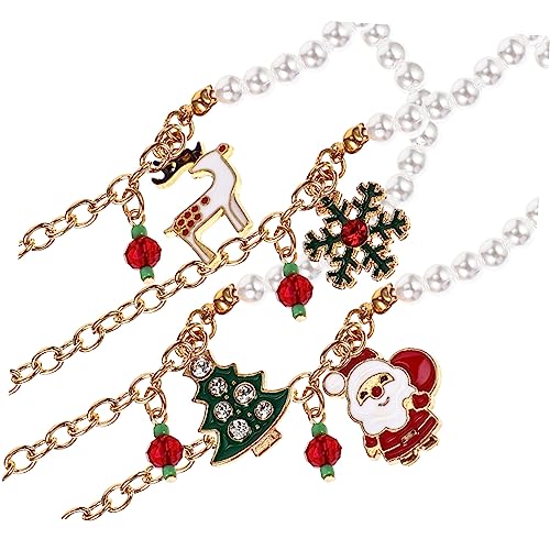 VALICLUD 4 Stück Weihnachtsarmband Ornamente Jingle Bell Elch Armband Schmuck goldene Reifen Weihnachten weihnachtsdeko weihnachts anhänger Handgelenk-Anhänger dekoratives Armband Legierung von VALICLUD