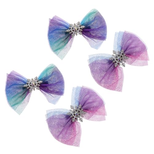 VALICLUD 4 Stück Weihnachtshaarspangen Schneeflocken Bogen Knoten Haarnadeln für Frauen Dekorative Haarclips für Partys Festivals und Hochzeiten von VALICLUD