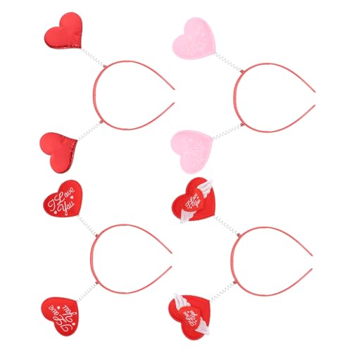 4 Stück valentinstag stirnband Stirnbänder zum Valentinstag liebe herz haarbänder geschenke für valentinstag valentinsgeschenk liebevolle Herz-Stirnbänder liebevolle Herzhaarbänder von VALICLUD