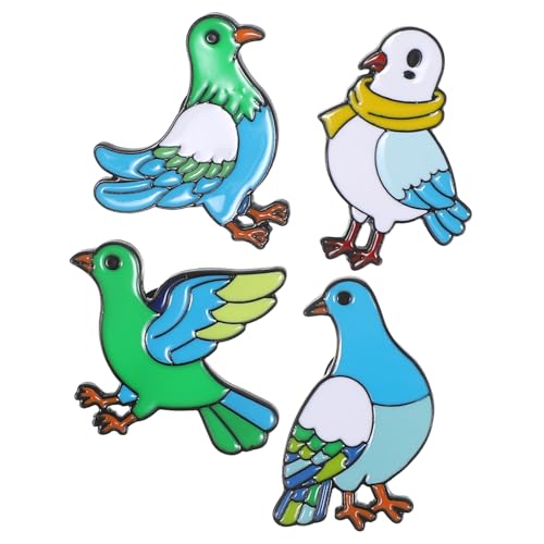 VALICLUD 4 Stücke Friedenstaube Brosche Vintage Tier Anstecknadeln Mädchen Frauen Niedliche Metall Emaille Broschen Für Kleidung Rucksäcke Und Zubehör von VALICLUD