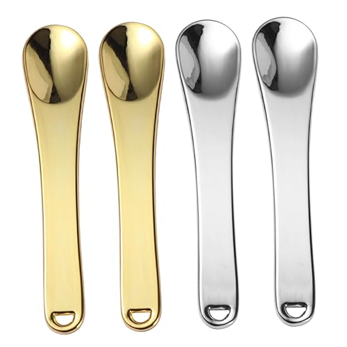 VALICLUD 4 Stück Zinklegierung Kosmetik Löffel Make up Cremelöffel Für Gesichtsmaske Lotionen Damen 6cm Umweltfreundlich Wiederverwendbar Beauty Tool von VALICLUD