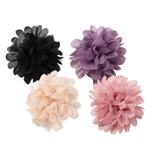 VALICLUD 4 Stücke Teiliges Floraler Broschen für Damen Leichte Stoffblumen-broschen Sichere Metallnadel Hypoallergen für Hochzeit Party Bankett Elegante Anstecknadeln für Kleid Bluse Jacke von VALICLUD