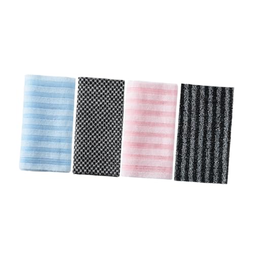 VALICLUD 4 Teiliges Badetuch Waschlappen Peeling Körpertuch Rückenschrubber Japanisches Peeling Handtuch Reise Luffa Duschschrubber Peeling Körperschrubber Rückenreiniger von VALICLUD