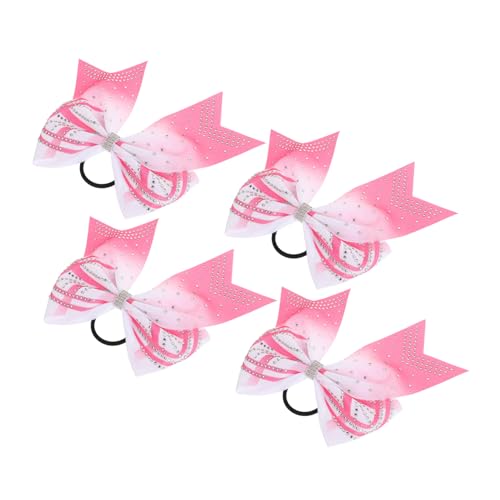 VALICLUD 4 Teiliges Haar Accessoire Haarspange Haarschmuck Für Mädchen Cheer Schleifen Haar Accessoire Für Blumenmädchen Glitzernde Schleifen Für Mädchen Haargummis Mit Schleifen von VALICLUD