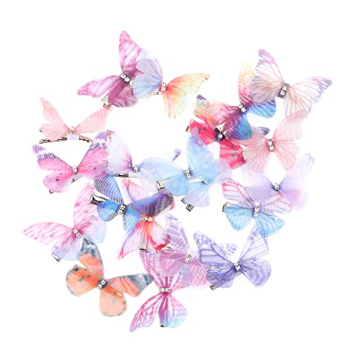 VALICLUD 40 Stk Schmetterlings-Haarspange Metall-Haarspangen mit Druckknöpfen Perlen-Haarnadel Haar Klammern haarschmuck Haarspangen kinder Schmetterlinge Clip kleiner Schmetterling Zubehör von VALICLUD