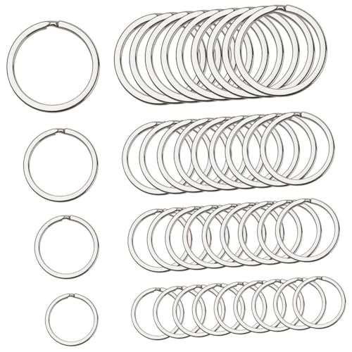 VALICLUD 40stücke Edelstahl Schlüsselringe Flache Split Schlüsselanhänger Für Taschenanhänger Und Bastelprojekte Stabil Und Sicher Für Schlüsselorganisation Und Kreative Anwendungen von VALICLUD