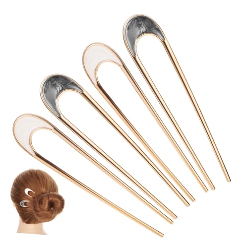 VALICLUD 4Stücke Französische U Förmige Haarnadeln Aus Metall Haarschmuck Für Damen Haarspangen Für Hochsteckfrisuren Für Partys Und Hochzeiten von VALICLUD