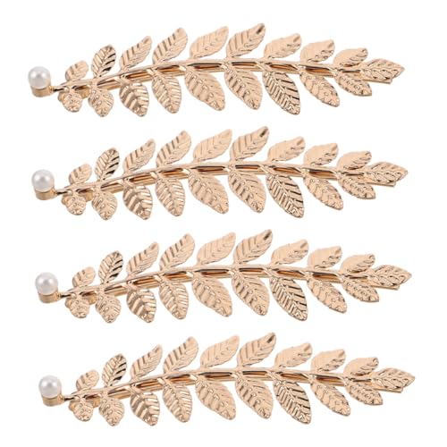 VALICLUD 4stücke Vintage-haarspangen Mit Goldener Perlen-haarschmuck Für Brautschmuck Für Hochzeits-haarspange Zierlicher Haarschmuck Für Frauen Französische Haarspange Für Partys Und von VALICLUD