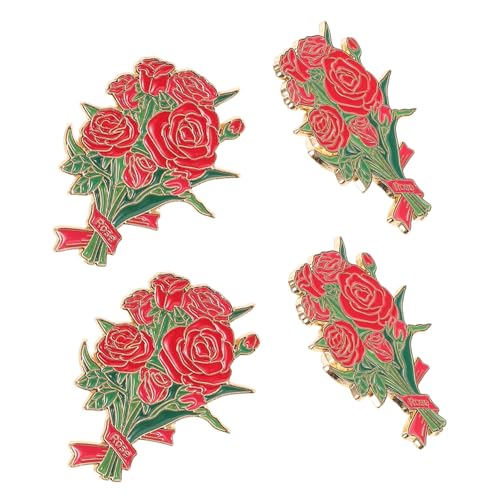VALICLUD 4stücke Blumenbrosche Aus Zinklegierung Set Mit Anstecknadeln Und Broschen-clips Für Kleidung Jacken Und Rucksäcke Vielseitig Für Schule Reisen Und Partys von VALICLUD