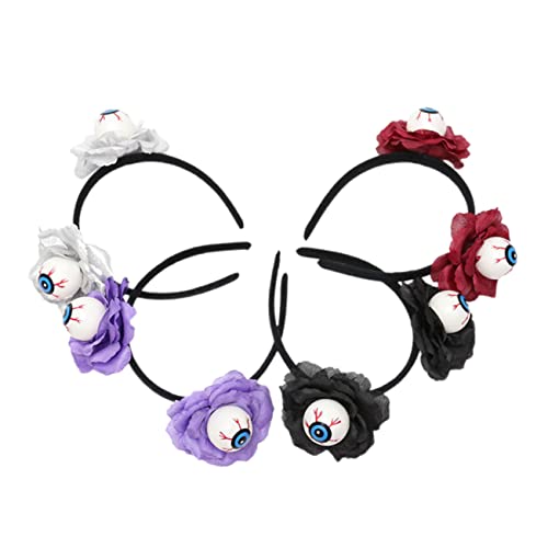 VALICLUD 4stücke Teiliges Halloween Haarreifen Mit Augen Und Rosen Für Cosplay Kreative Kopfbedeckung Für Partys Und Auffälliger Haarschmuck Für Halloween-events von VALICLUD