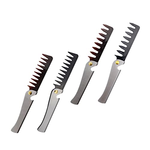 VALICLUD 4Stücke Teiliges Klappbare Haarkämme für Männer und Vintage Falthaarkamm mit Großen und Kleinen Zähnen zum Stylen und Entwirren von Haaren und Bärten von VALICLUD