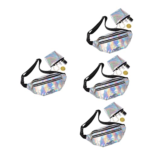 VALICLUD 4sätze Damen-hüfttasche Aus Mit Verstellbarem Gürtel Und Reißfest Für Outdoor-Sports Als Crossbody-Bauchtasche Tragbar Mit Fischschuppen-geldbörse von VALICLUD