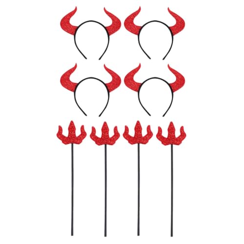 VALICLUD 4sätze Teufelshörner Haarband Teiliges Halloween Kostümzubehör Handgefertigte Stirnbänder Leicht Und Bequem Für Partys Und Feiertage Für Erwachsene von VALICLUD