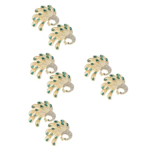 VALICLUD 4sets Pfau Brosche Dekorative Broschennadel Damen Accessoires Tierbrosche Für Frauen Strassbroschen Für Damen Strassbrosche Für Damen Hochzeitskleid Brosche Diamant 2pcs*4 von VALICLUD