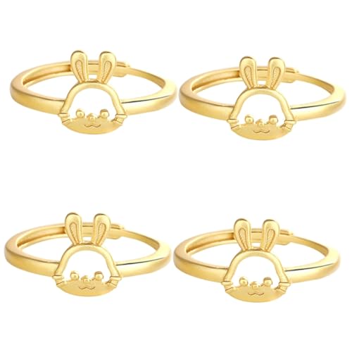 VALICLUD 4stücke Bunny Ring Verstellbarer Ring Für Frauen Mit Einzigartigem Hasen-design Für Feste Partys Und Alltag Kreatives Für Tierliebhaber von VALICLUD