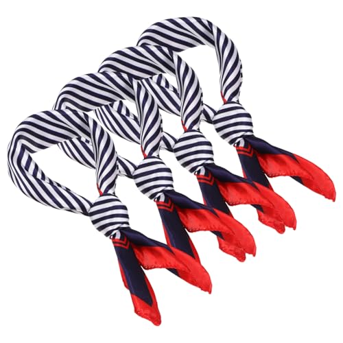 VALICLUD 4stücke Damen Halstuch Seidiges Muster Streifen Hals Schal Haar Umhang Kleidung Zubehör von VALICLUD