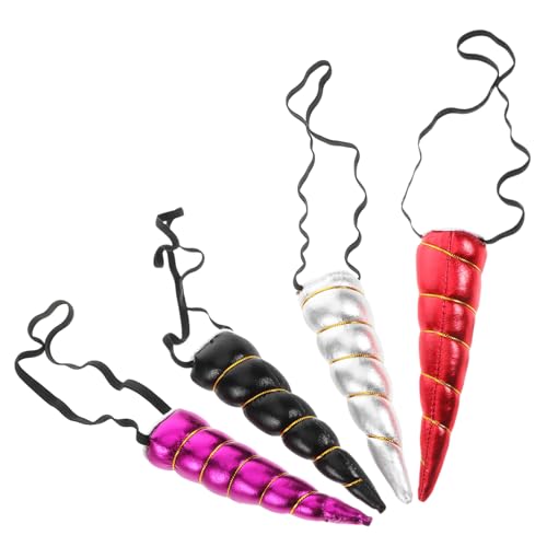 VALICLUD 4stücke Einhorn Haarreif Für Mädchen Fantastisches Junge Mädchen Stirnband Mit Horn Und Ohren Lustiger Kopfschmuck Für Geburtstagsfeiern Halloween Und Prinzessinnen-events in von VALICLUD