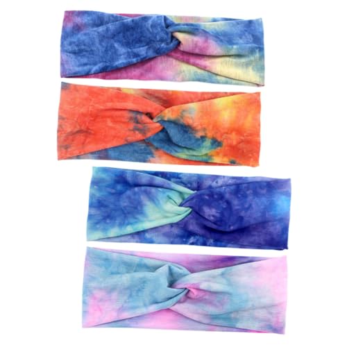 VALICLUD 4stücke Elastische Stirnbänder Für Damen Workout-stirnband Fitness-stirnband Sport-stirnbänder Haarband Mit Batik-design Für Training Laufen Und Yoga von VALICLUD