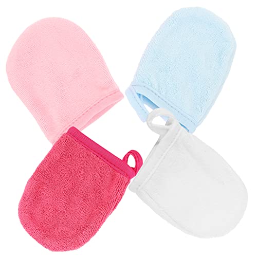 VALICLUD 4stücke Gesichtshandschuhe Für Reinigung Wiederverwendbar Make-up-entferner Haushalts-gesichtshandschuhe Tragbar Hautfreundlich Atmungsaktiv Leicht Zu Trocknen von VALICLUD