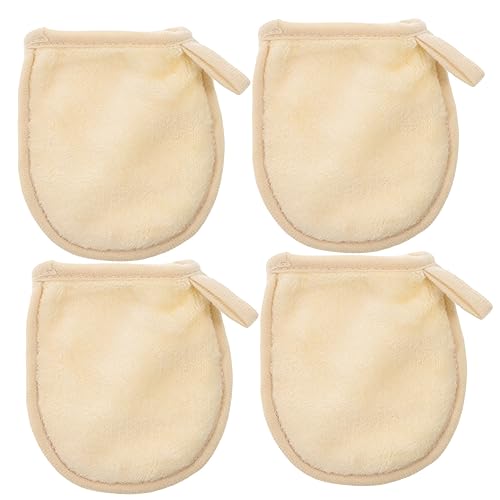 VALICLUD 4stücke Gesichtsreinigungshandschuhe Putzhandschuhe Reinigungshandschuhe Make-up Entferner Puff Kosmetische Pulver Weiß Waschbar Wiederverwendbar von VALICLUD
