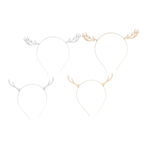 VALICLUD 4stücke Geweih Kopfschmuck Aus Legierung Weihnachtskopfschmuck Als Haarreif Oder Stirnband Geweihkopfbedeckungen Für Party Und Fest Weihnachtshaarreifen Als Haar Zubehör Weihnachts von VALICLUD