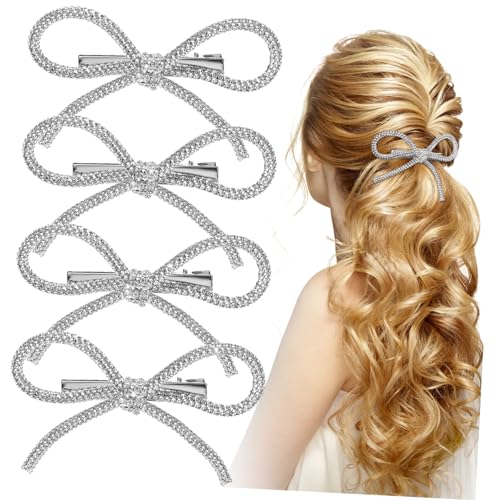 VALICLUD 4stücke Haarspangen Mit Strass Haarschleifen Schleifen Für Mädchen Haarschleifen Für Frauen Haar-accessoires Strass Haarschmuck von VALICLUD