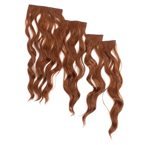 VALICLUD 4stücke Haarverlängerungen Aus Echtem Menschenhaar Lange Gewellte Haarverlängerungen Für Frauen Haarverlängerungsclips Zum Einfachen Anbringen von VALICLUD