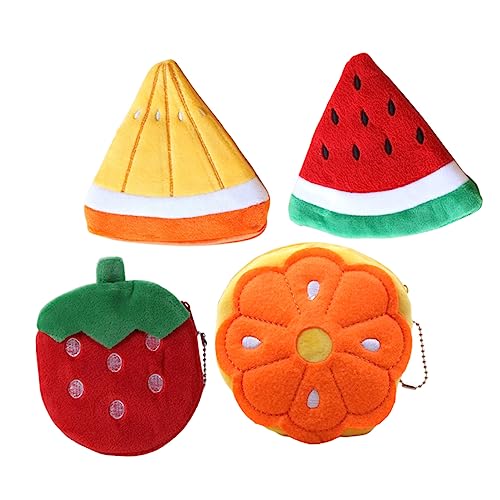 VALICLUD 4stücke Cartoon Münze Brieftasche Tragbare Geldbörse Nette Münze Beutel Für Kreditkarte Schlüssel Kosmetika Aufbewahrungstasche Klein Spiegel Lippenstift von VALICLUD