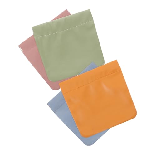 VALICLUD 4stücke Kleines Münztäschchen Mini Make-up-Taschen Mit Druckknopfverschluss Tragbare Lippenstift-Aufbewahrungstasche Münzbeutel Für Kompakter Reise-Organizer von VALICLUD