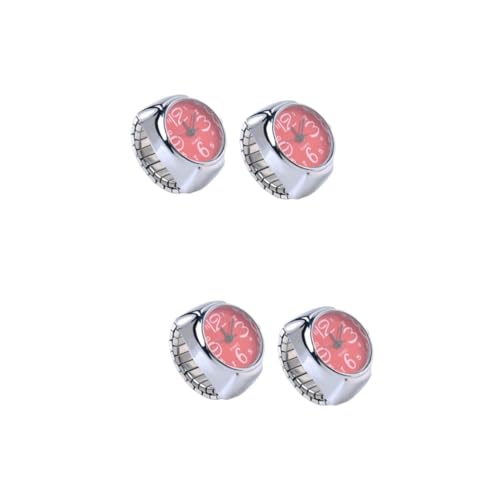VALICLUD 4stücke Mini -Uhren Für Damen Und Herren Kreative Quarzuhren Mit Großem Display Modische Fingeruhren Rot Für Mädchen Und Frauen Stilvolles Accessoire Für Jeden Anlass von VALICLUD