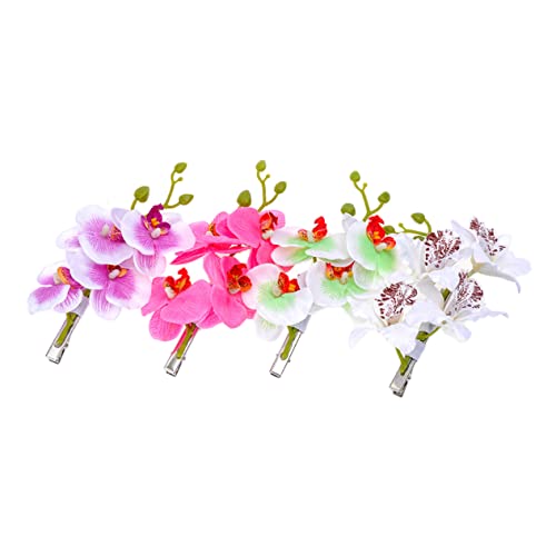 VALICLUD 4stücke Blumenhaarnadeln Aus Tuch Im Phalaenopsis-design Künstlicher Orchideen-haarschmuck Für Mädchen Und Damen Als Accessoire Für Haar Hut Tasche Und Kleid von VALICLUD