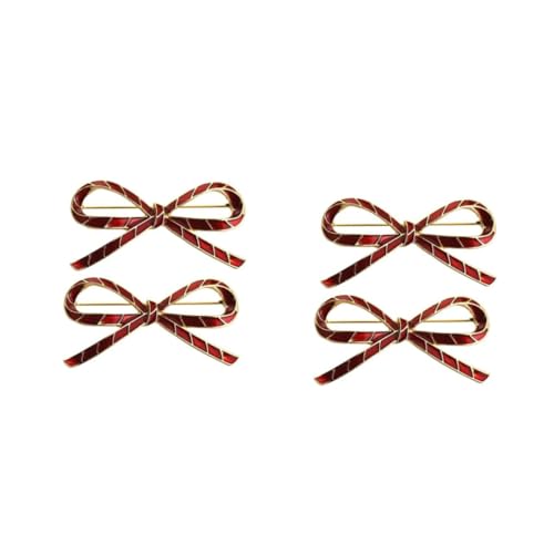 VALICLUD 4stücke Roten Alloy Bowknot Brosche Elegante Dekoration Für Hochzeiten Partys Und Besondere Anlässe Glänzende Oberfläche Einfache Anwendung Für Kleider Und Accessoires von VALICLUD