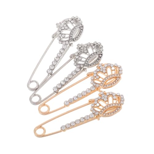 VALICLUD 4stücke Schalschnalle Aus Glas Und Legierung Für Damen Anzugzubehör Für Herren Brosche Für Herrenanzüge Seidenschalverschluss Schalverschlusshalter von VALICLUD