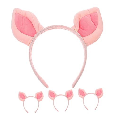 VALICLUD 4stücke Schweineohren Plüsch Stirnband Für Junge Mädchen Cartoon-design Kopfbedeckung Plüschtier Cosplay Haarreifen Gesichtswaschen Haarband Für Frauen Und Mädchen von VALICLUD