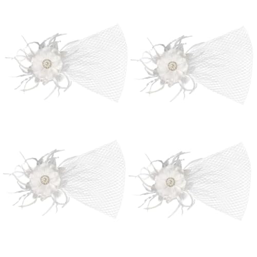 VALICLUD 4stücke Tea Party Fascinator Mit Mesh- Und Federn Eleganter Kopfschmuck Für Für Hochzeiten Cocktailpartys Und Besondere Anlässe von VALICLUD