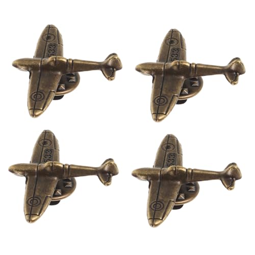 VALICLUD 4stücke Teiliges Flugzeug-brosche- Flugzeug-anstecknadel Für Hemden Anzüge Rucksäcke Und Hüte Leicht Stilvoll Für Graduierungen Und Reisen Dunkelbraun von VALICLUD