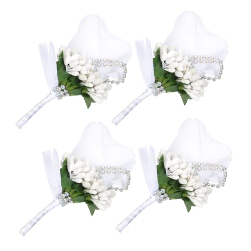 VALICLUD 4stücke Teiliges Hochzeitsbrosche Für Braut Und Bräutigam Kunstblumen Ansteckblumen Für Hochzeiten Brautjungfern Und Besondere Anlässe von VALICLUD
