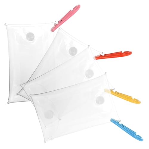 VALICLUD 4stücke Teiliges PVC Münzbörsen Für Damen Transparente Schlüsselanhänger Geldbeutel Mit Cartoon-Design Für Lippenstift Kleingeld Und Accessoires Für Reisen Und Shopping von VALICLUD
