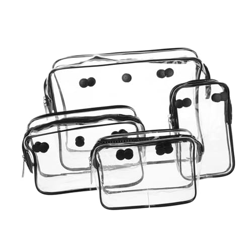 VALICLUD 4stücke Transparenter Make-up-Taschen Mit Reißverschluss Kunststoff-aufbewahrungstaschen Reise-Organizer Kleineren Aufbewahrungsbehältern Für Kosmetika Und Toilettenartikel von VALICLUD